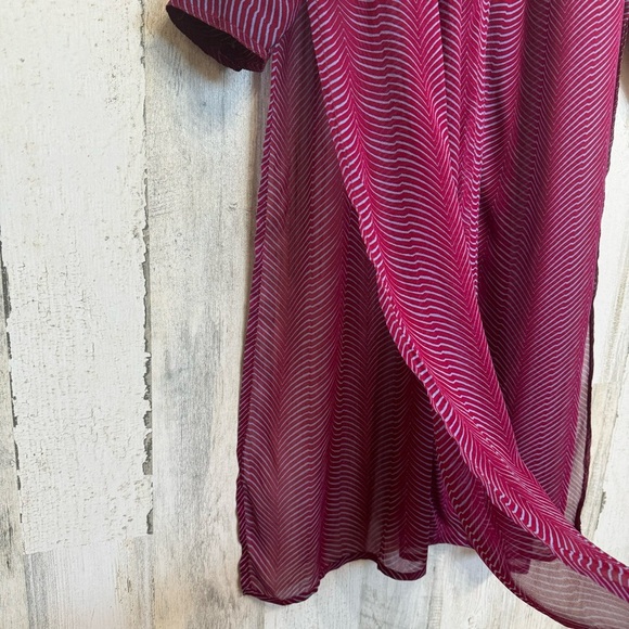 Anthropologie Maeve Imogen Long Sheer Button Front Tunic Top Size 6 - Picture 9 of 14